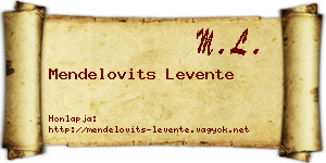 Mendelovits Levente névjegykártya
